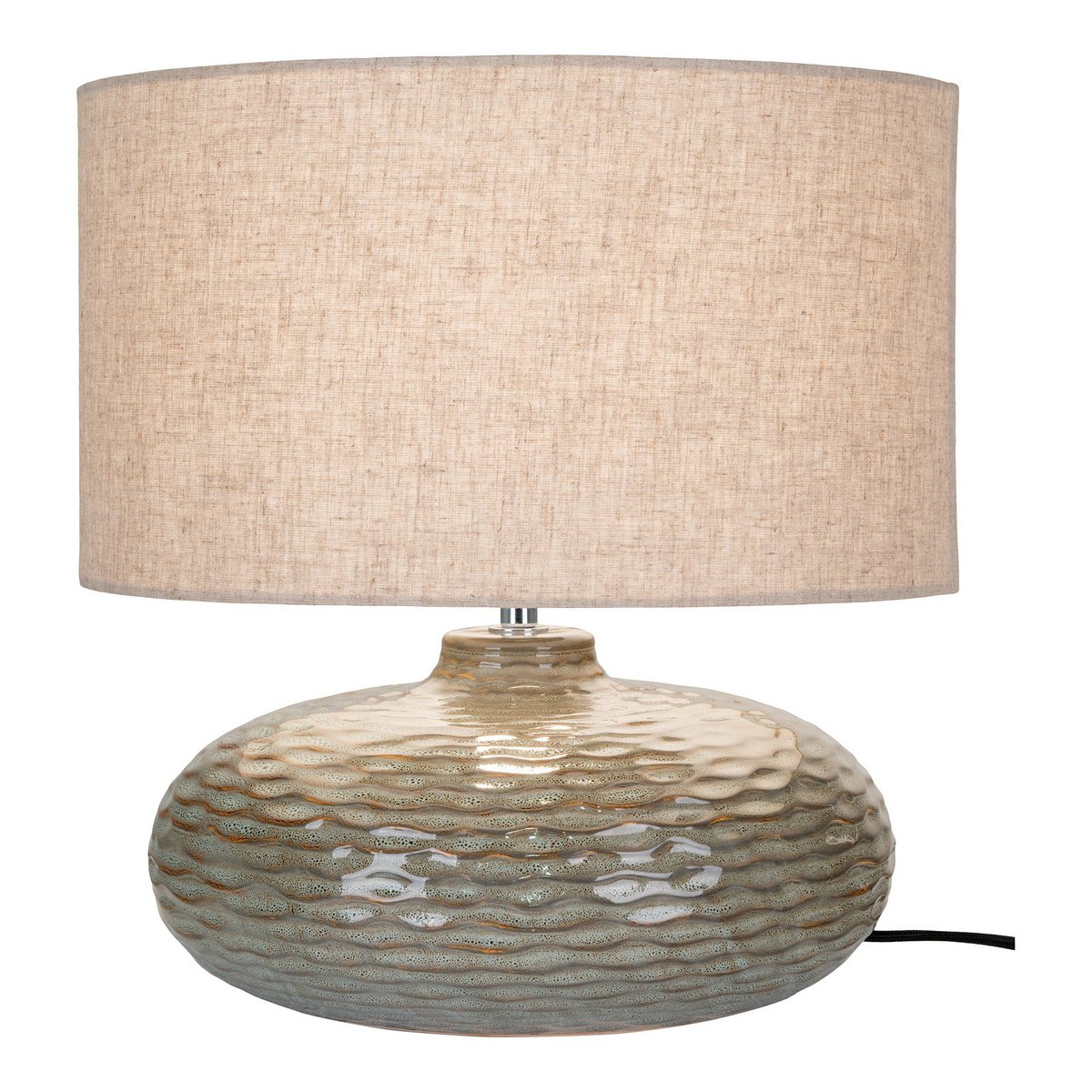 Oldham Tischlampe – grünes Keramik mit Lampenschirm