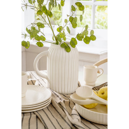 Salatbesteck aus Keramik in offwhite