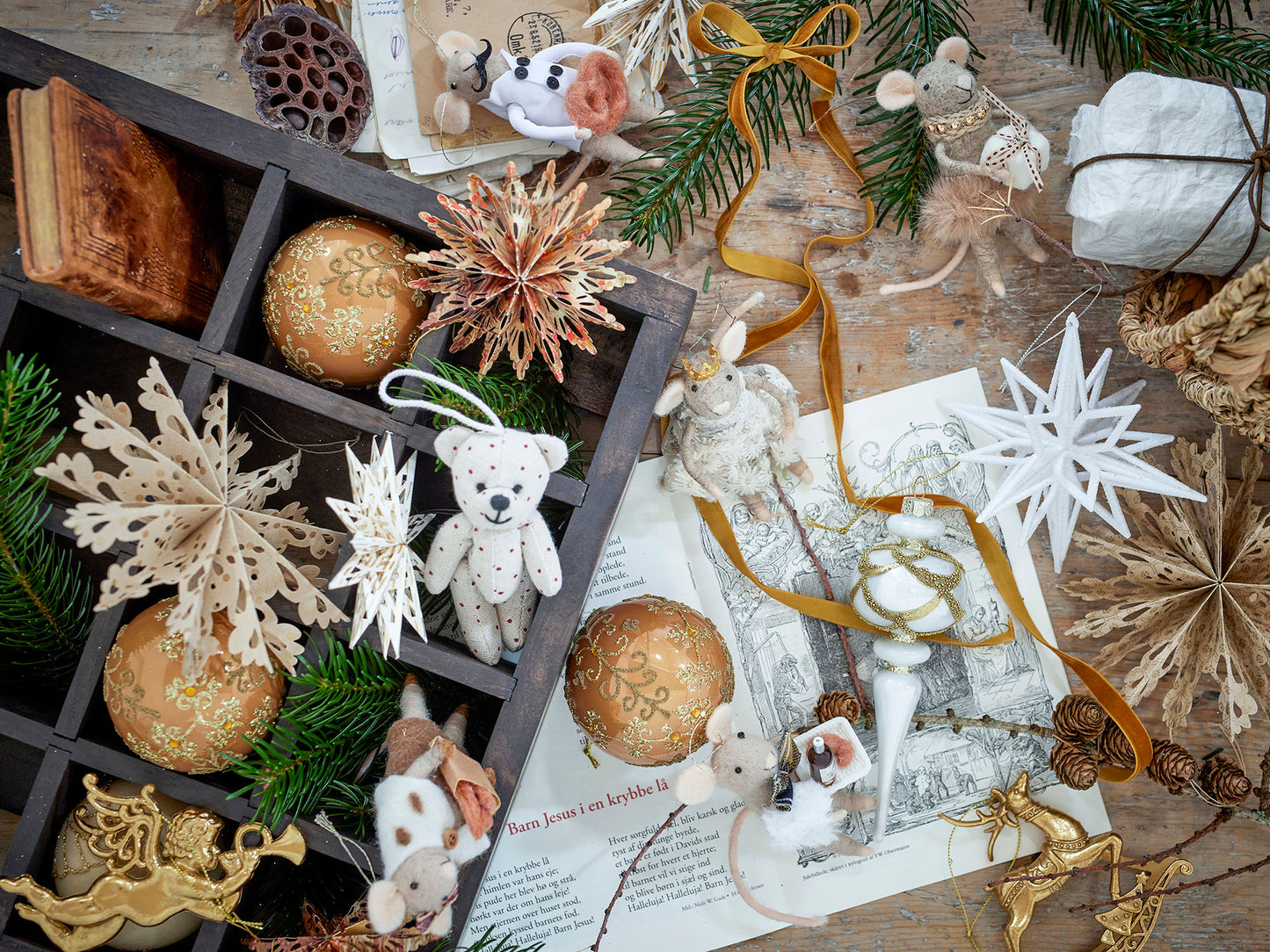 Bloomingville Peo Ornament, Braun, Wolle
