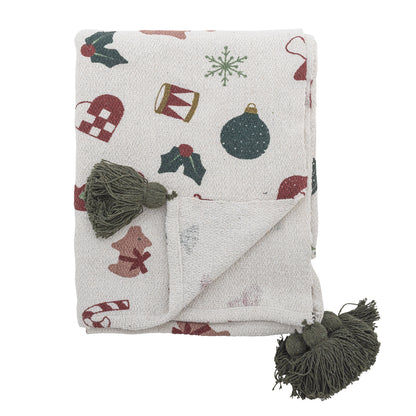 Bloomingville Yule Decke, Natur, Recycelte Baumwolle