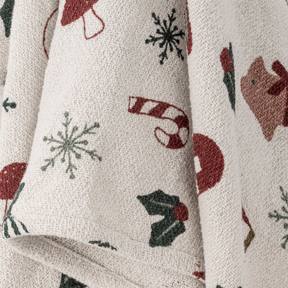 Bloomingville Yule Decke, Natur, Recycelte Baumwolle