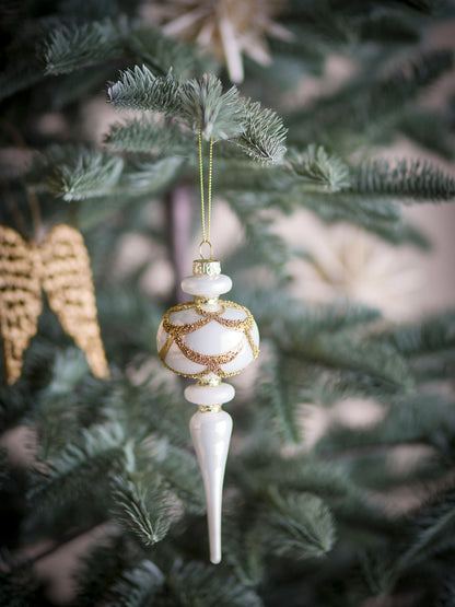 Bloomingville Hisar Ornament, Weiß, Glas