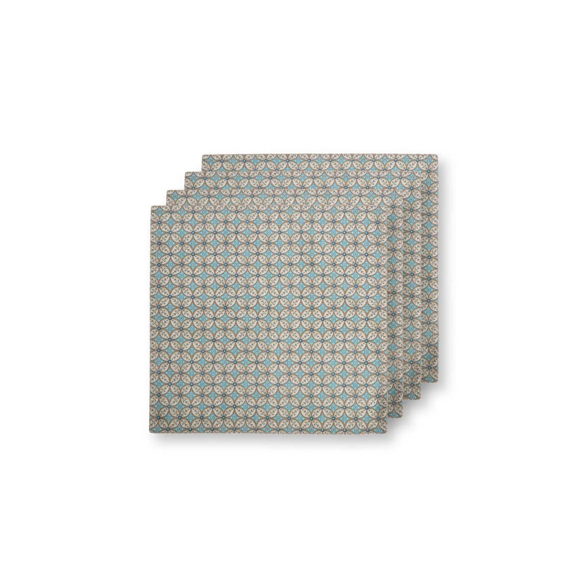 Set/4 Napkins Blooming Tales Bustani Khaki-Blue 40x40cm