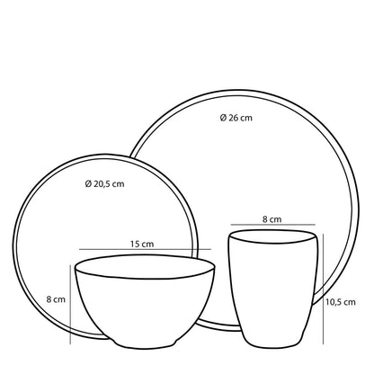 Geschirrset Tabo Green (16-teilig)