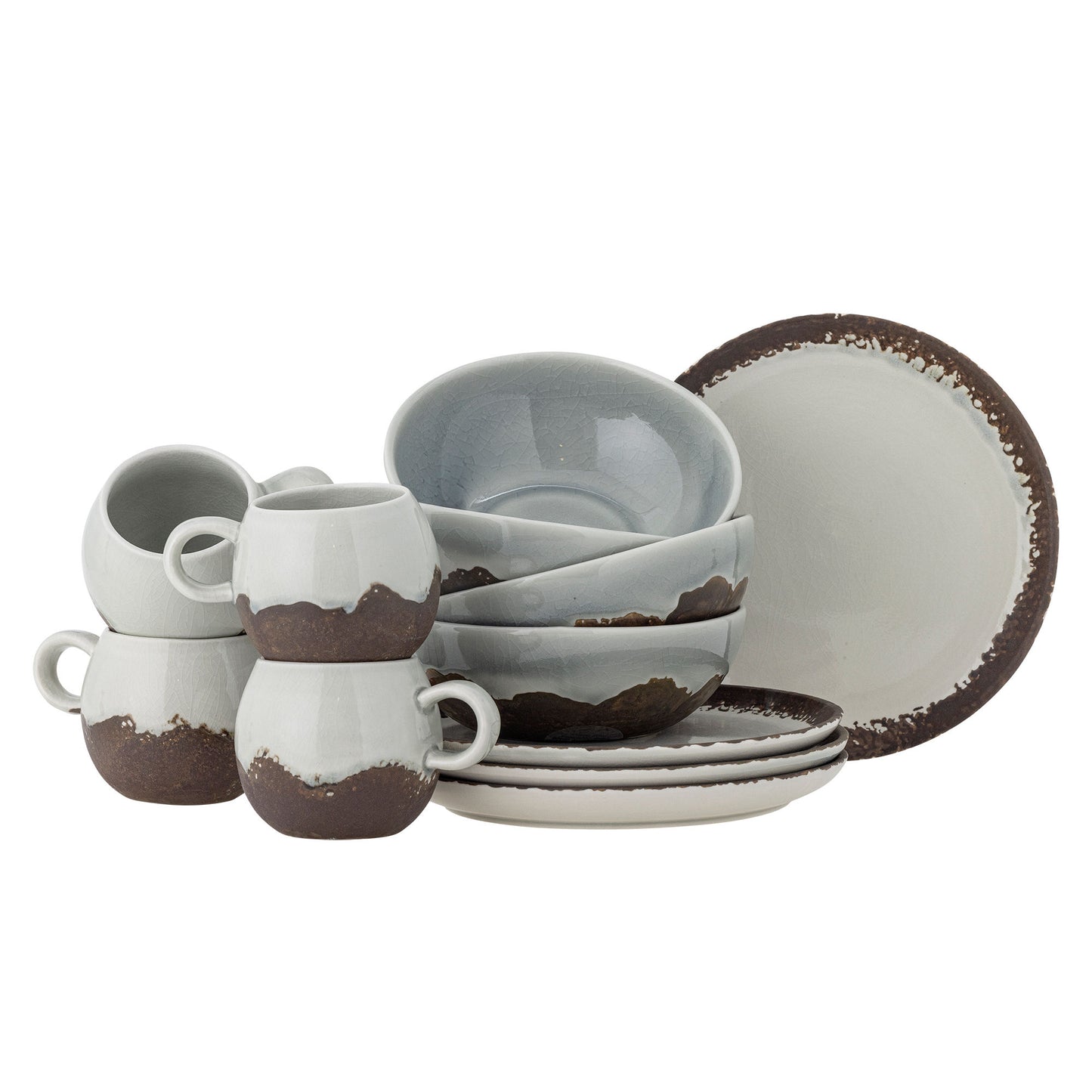 Bloomingville Paula Frühstück Set, Braun, Steingut