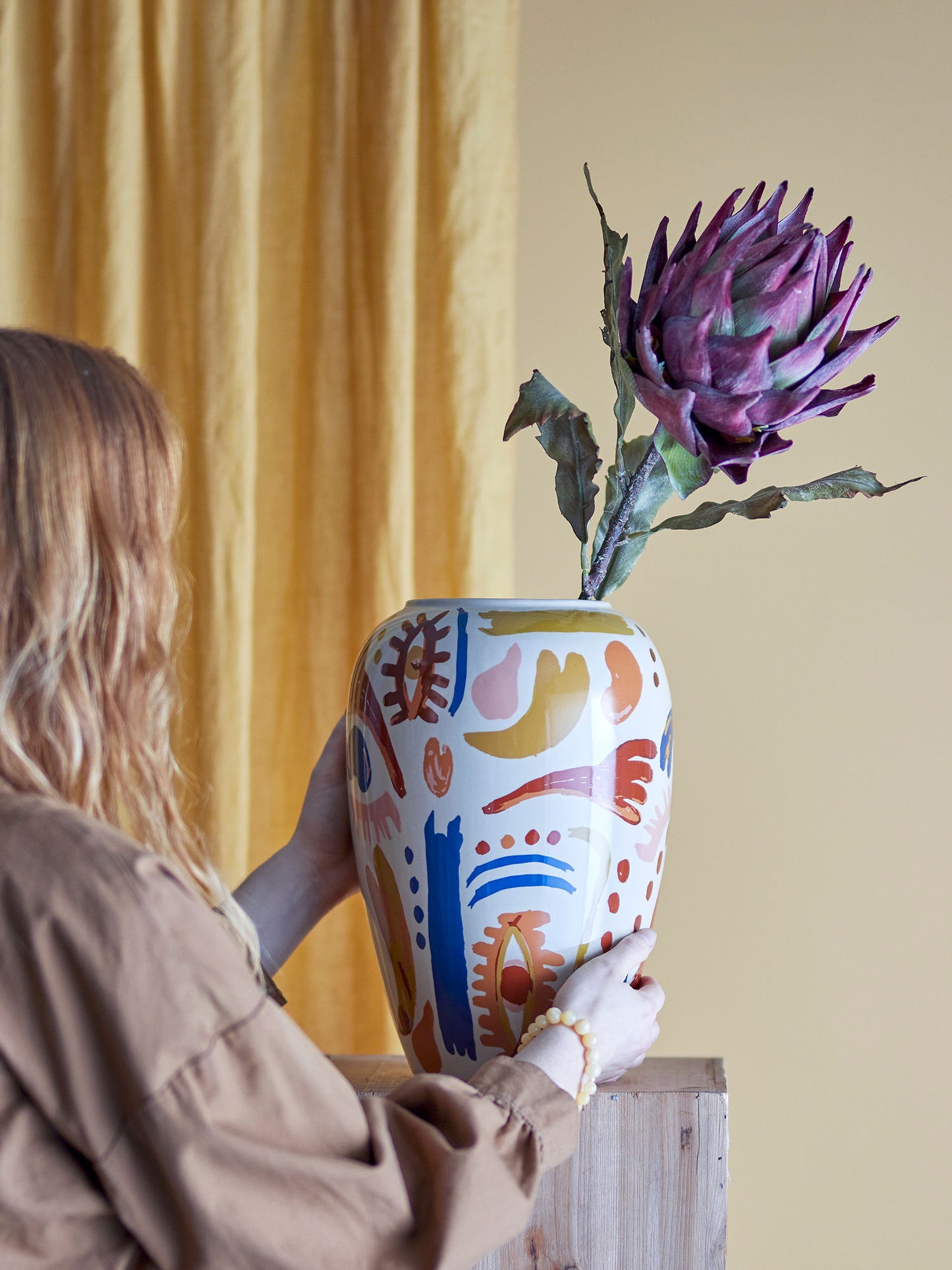 Bloomingville Horus Vase, Bunt, Steingut