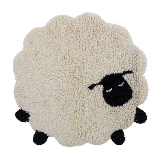 Bloomingville MINI Dolly Teppich, Weiß, Wolle