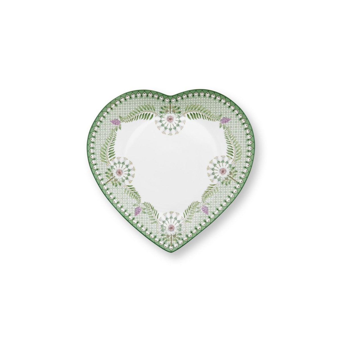 Pip Studio Teller Heart Shape Plates Lily&Lotus Light Green 21.5cm