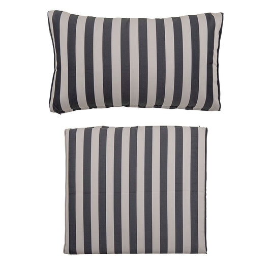 Bloomingville Mundo Kissenbezug (Keine Füllung), Schwarz, Polyester