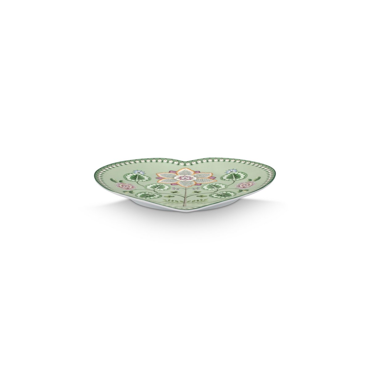 Pip Studio Teller Heart Shape Plates Lily&Lotus Light Green 21.5cm