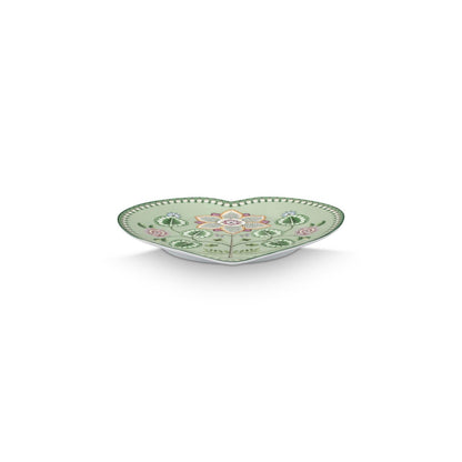 Pip Studio Teller Heart Shape Plates Lily&Lotus Light Green 21.5cm