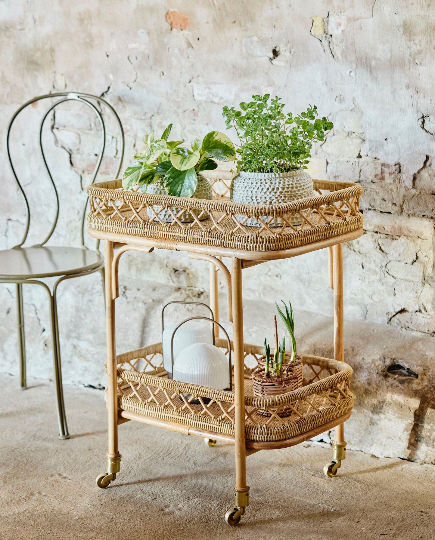 Nordal LIRI Barwagen aus - natur Rattan