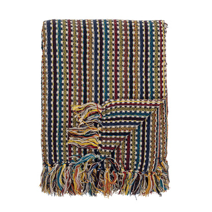 Bloomingville Lazzario Decke, Bunt, Recycelte Baumwolle