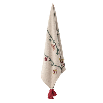 Bloomingville Yule Decke, Natur, Recycelte Baumwolle