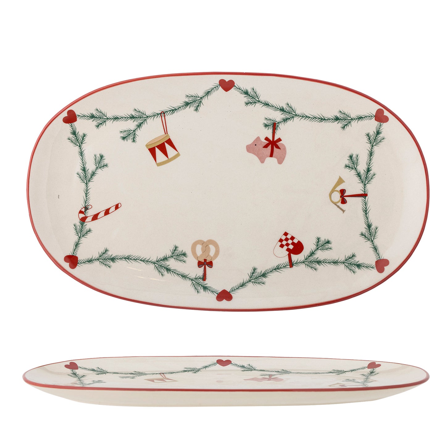 Bloomingville Yule Servierplatte, Natur, Steingut