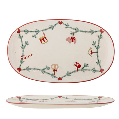 Bloomingville Yule Servierplatte, Natur, Steingut