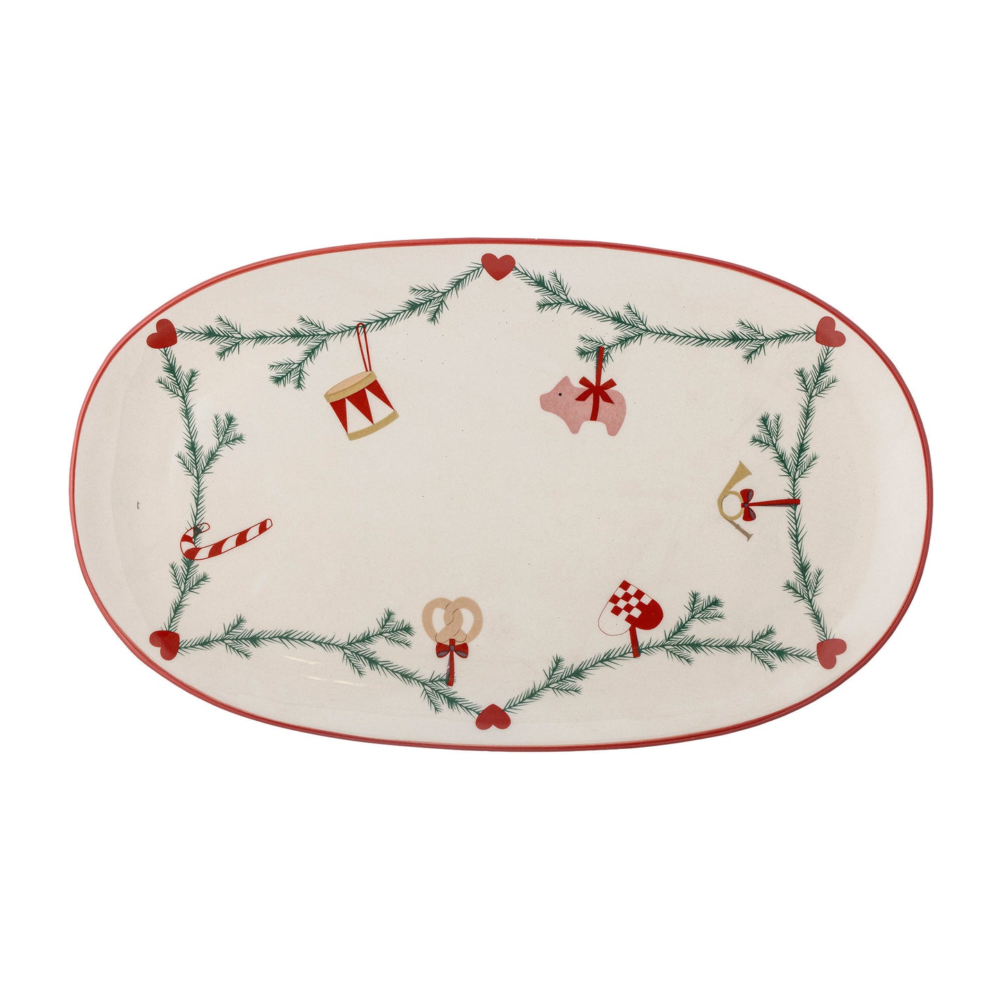 Bloomingville Yule Servierplatte, Natur, Steingut