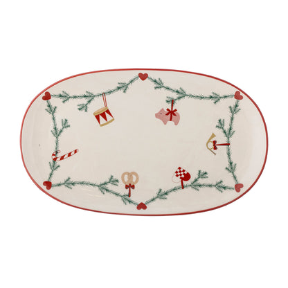 Bloomingville Yule Servierplatte, Natur, Steingut