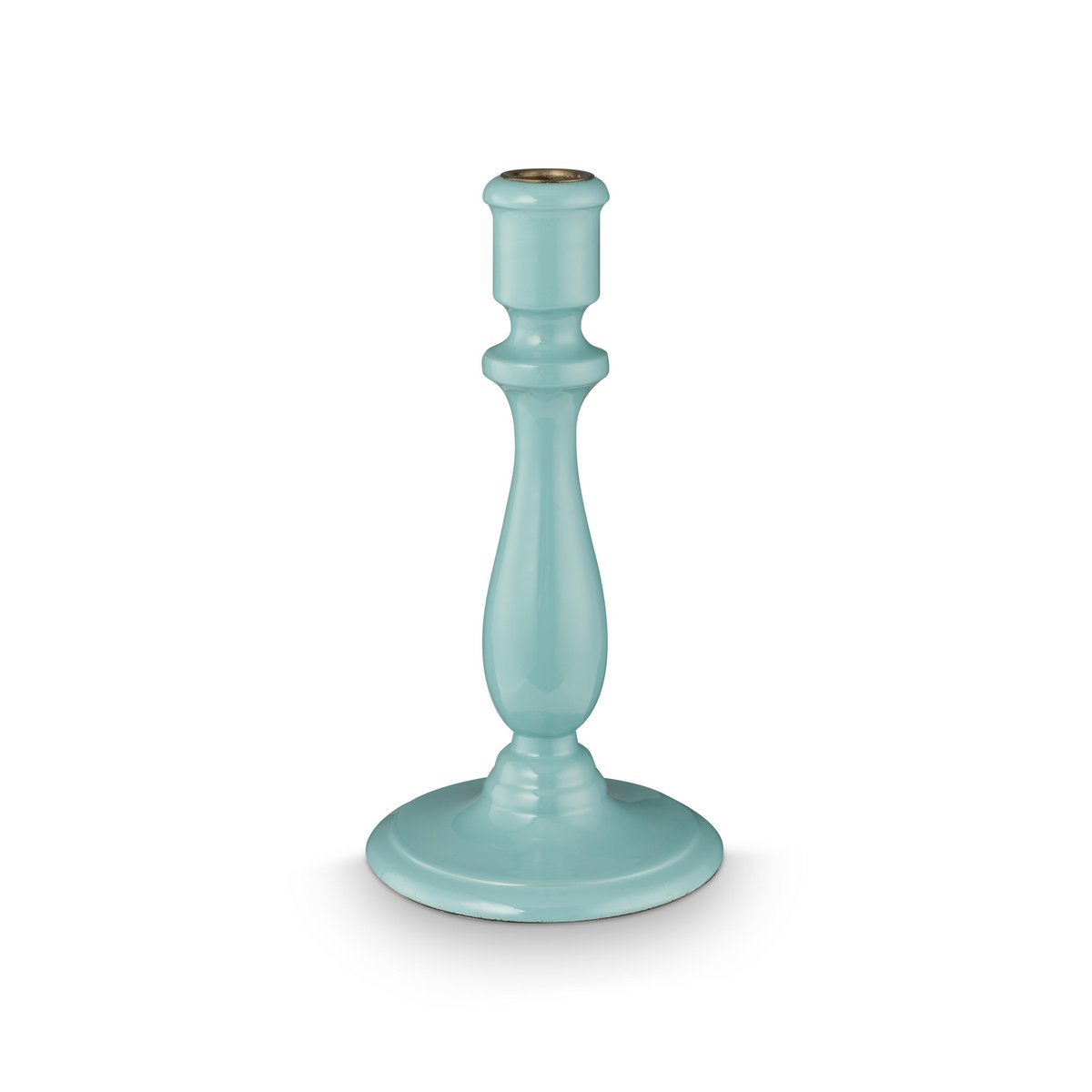 Candle Holder Wood Blue 13x25cm