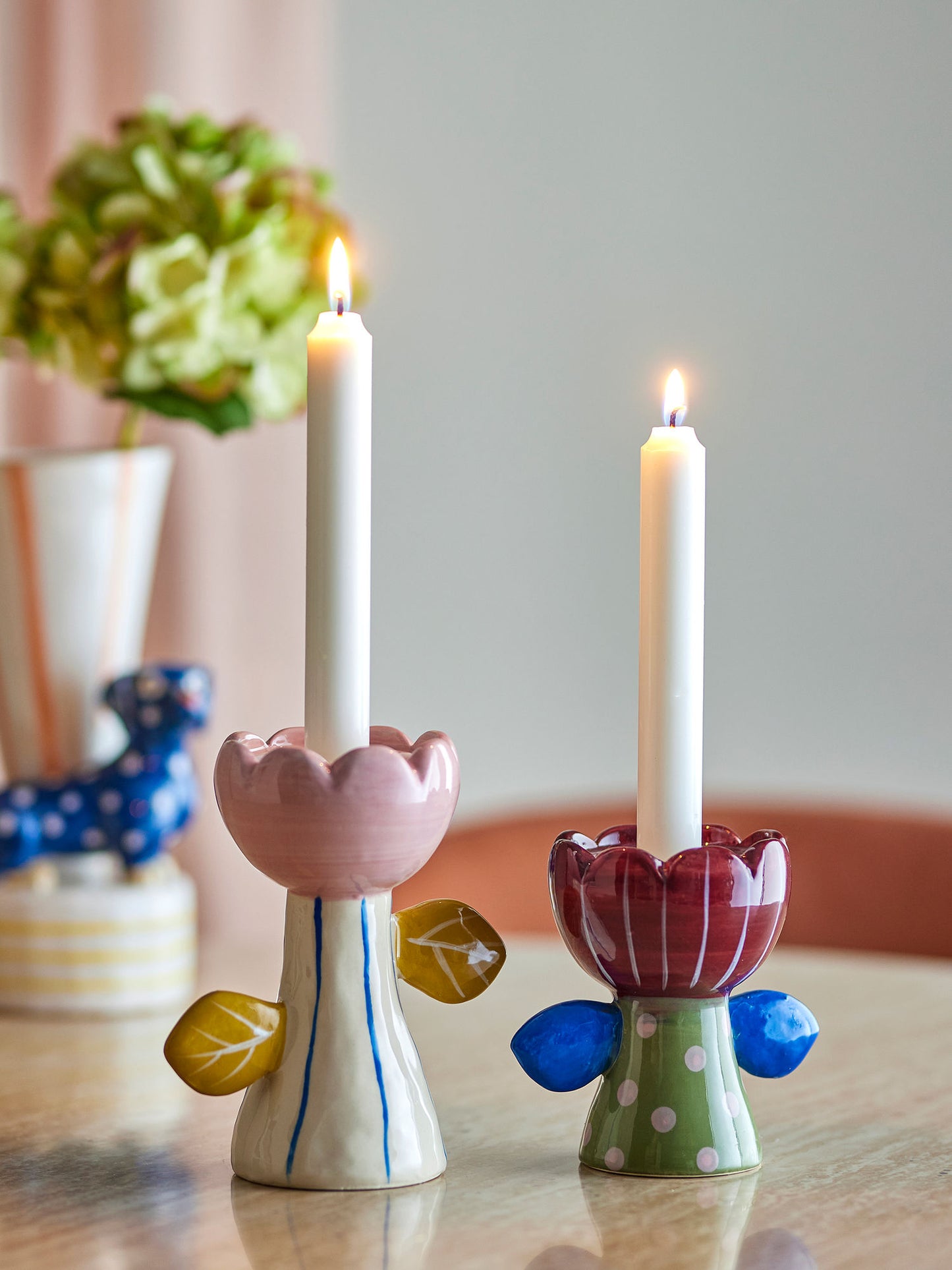 Bloomingville Florita Votive & Candle Holder, Bunt, Steingut