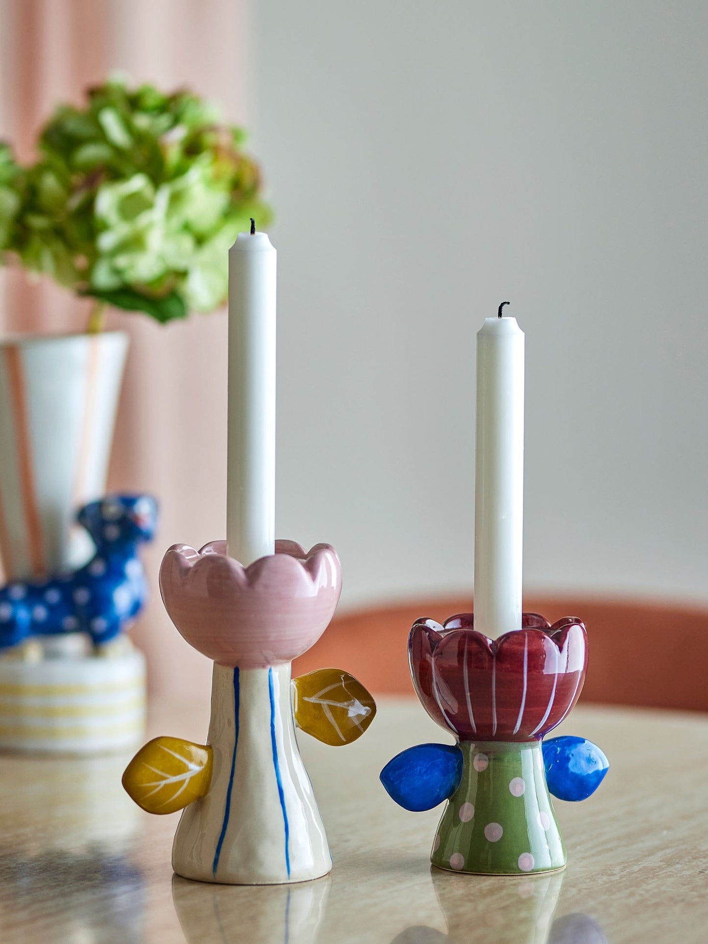 Bloomingville Florita Votive & Candle Holder, Bunt, Steingut