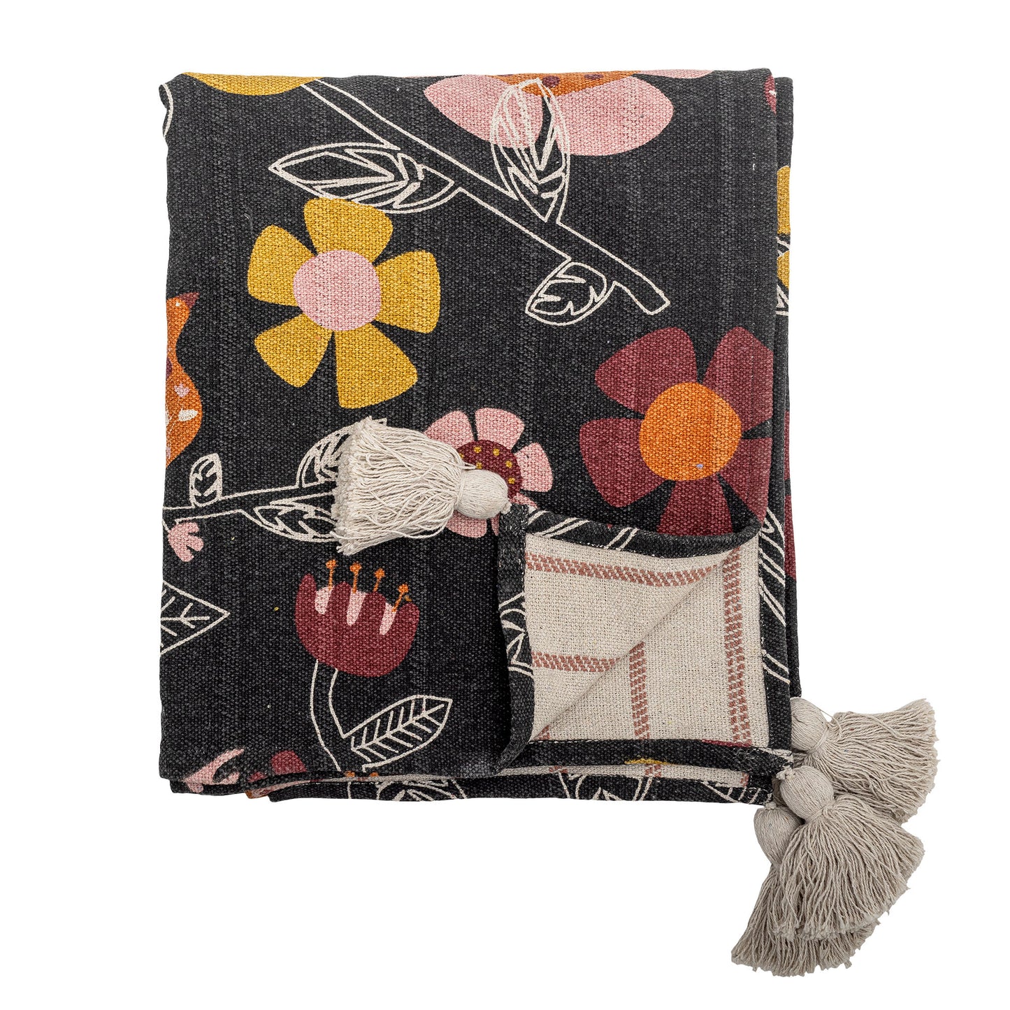 Bloomingville Vivielle Decke, Bunt, Recycelte Baumwolle