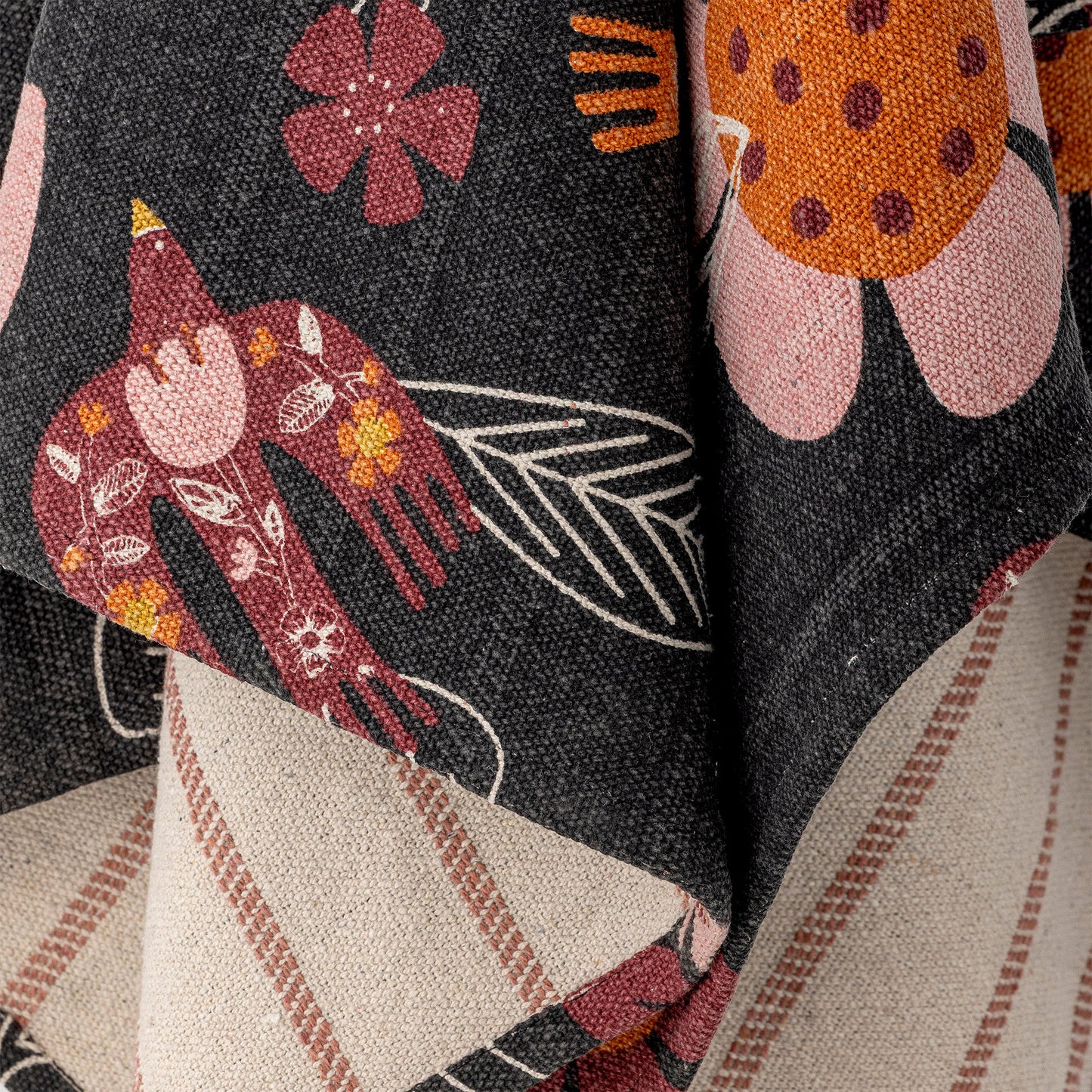 Bloomingville Vivielle Decke, Bunt, Recycelte Baumwolle