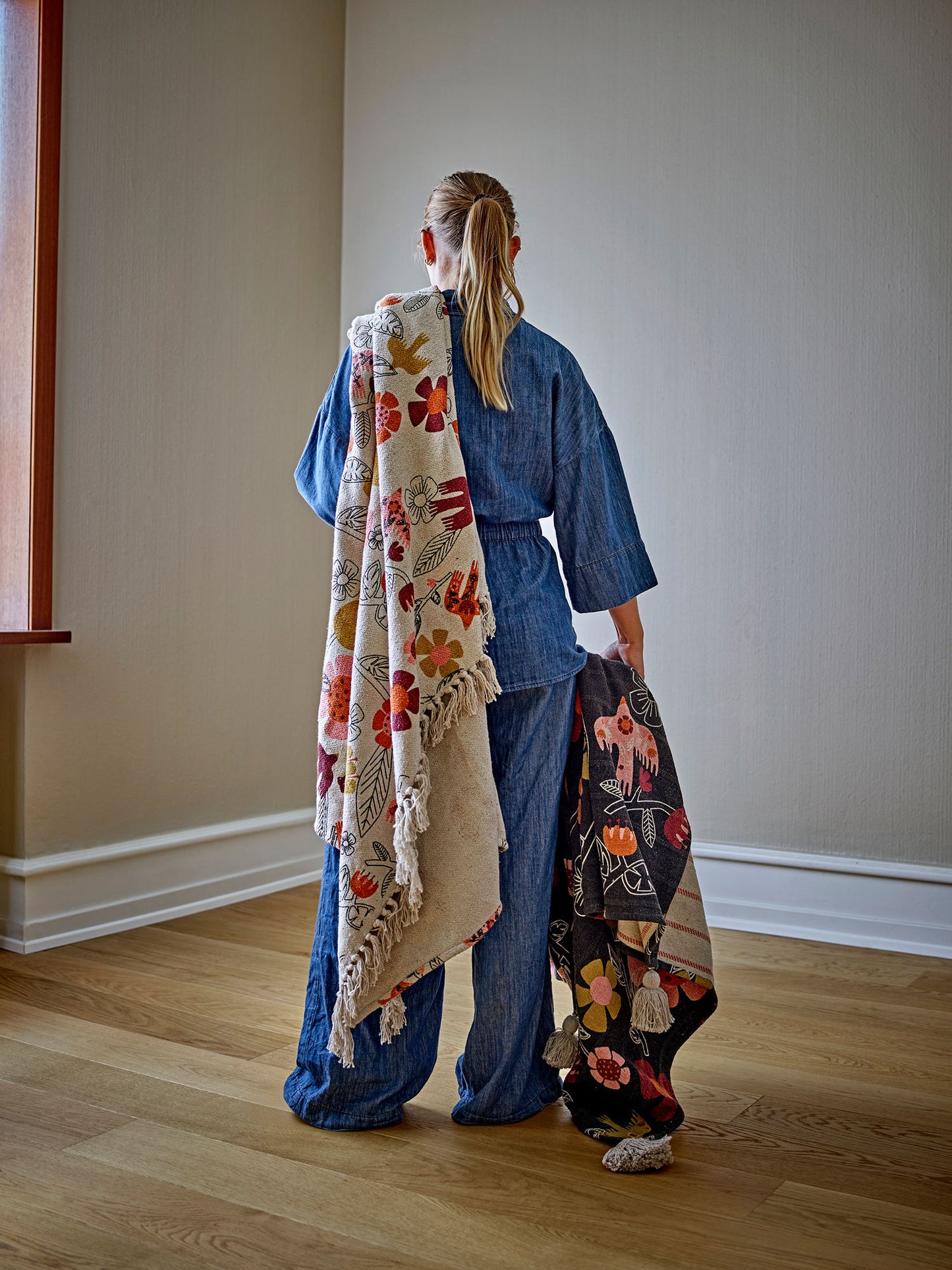 Bloomingville Vivielle Decke, Bunt, Recycelte Baumwolle