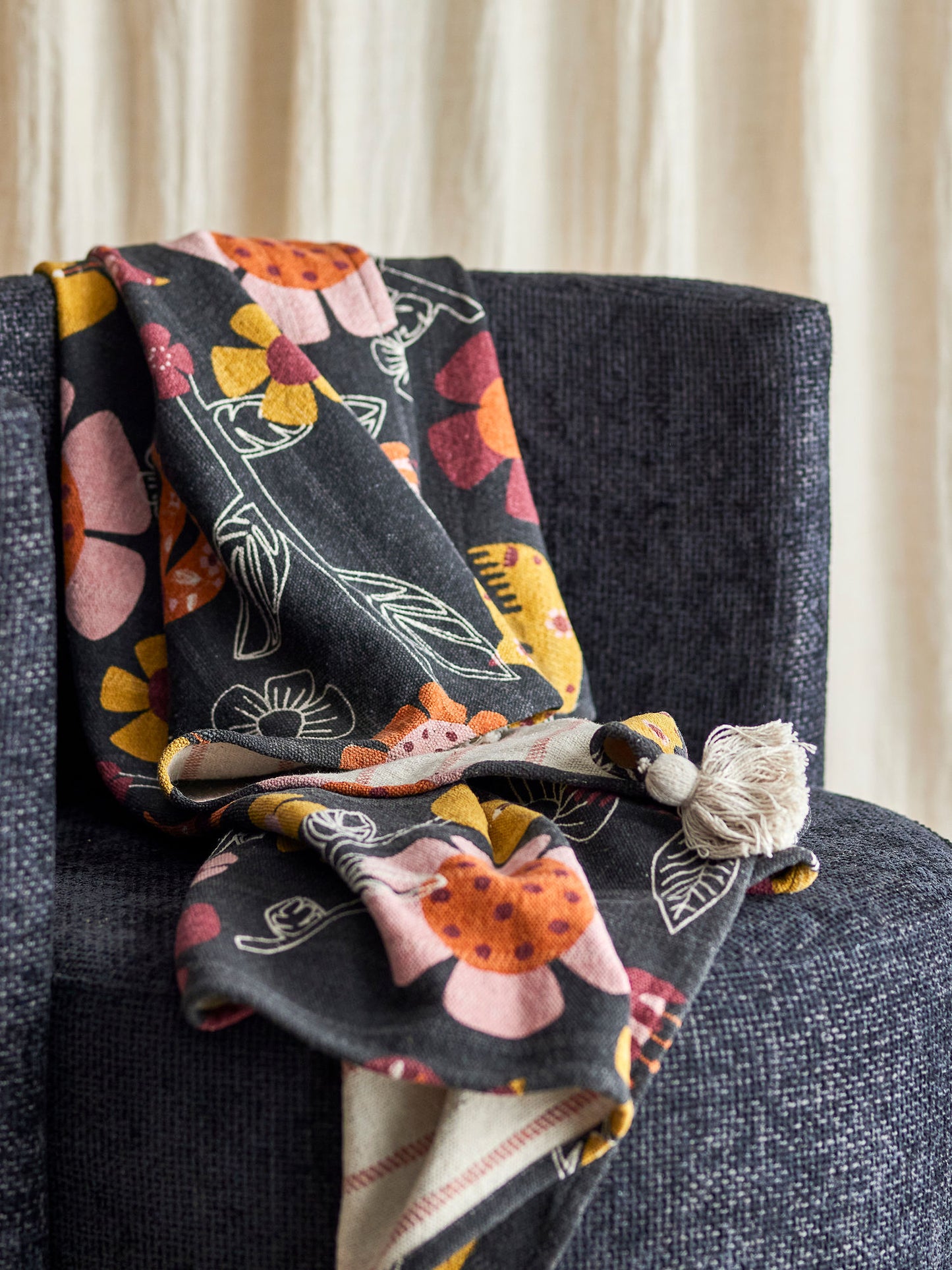 Bloomingville Vivielle Decke, Bunt, Recycelte Baumwolle