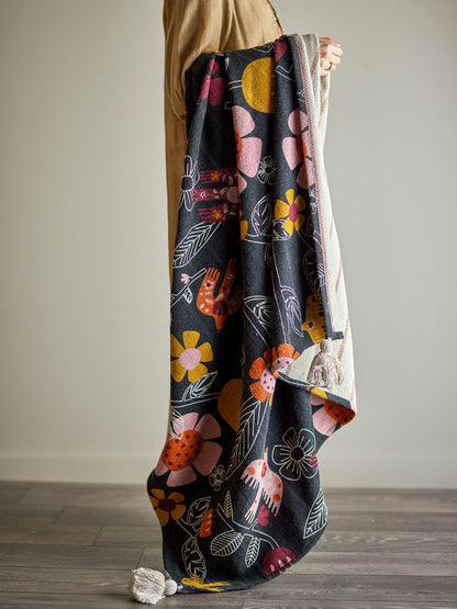 Bloomingville Vivielle Decke, Bunt, Recycelte Baumwolle