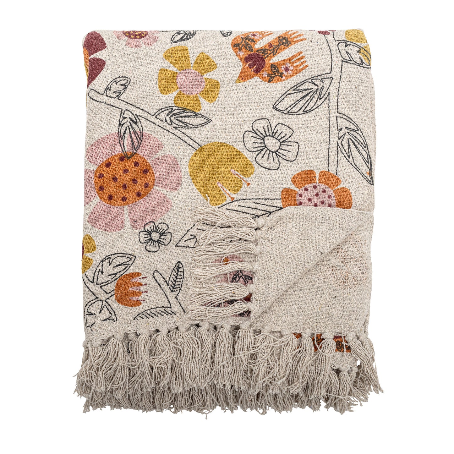 Bloomingville Vivielle Decke, Bunt, Recycelte Baumwolle