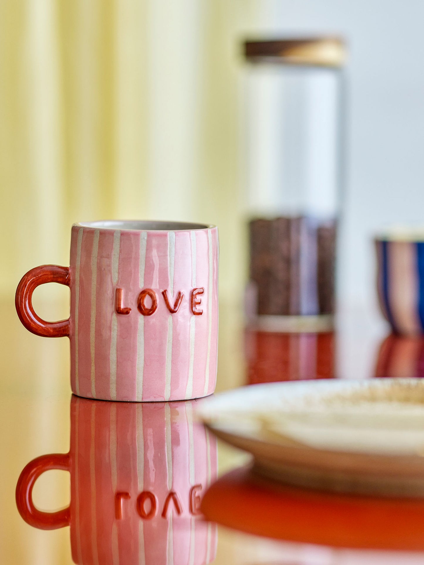 Bloomingville Cherish Becher, Rose, Steingut