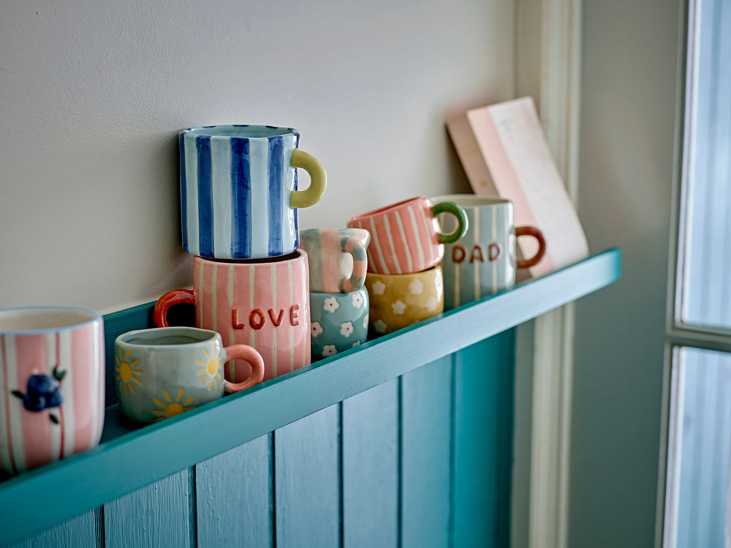 Bloomingville Cherish Becher, Blau, Steingut