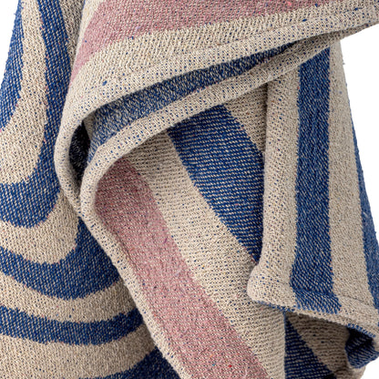 Bloomingville Arlie Decke, Blau, Recycelte Baumwolle
