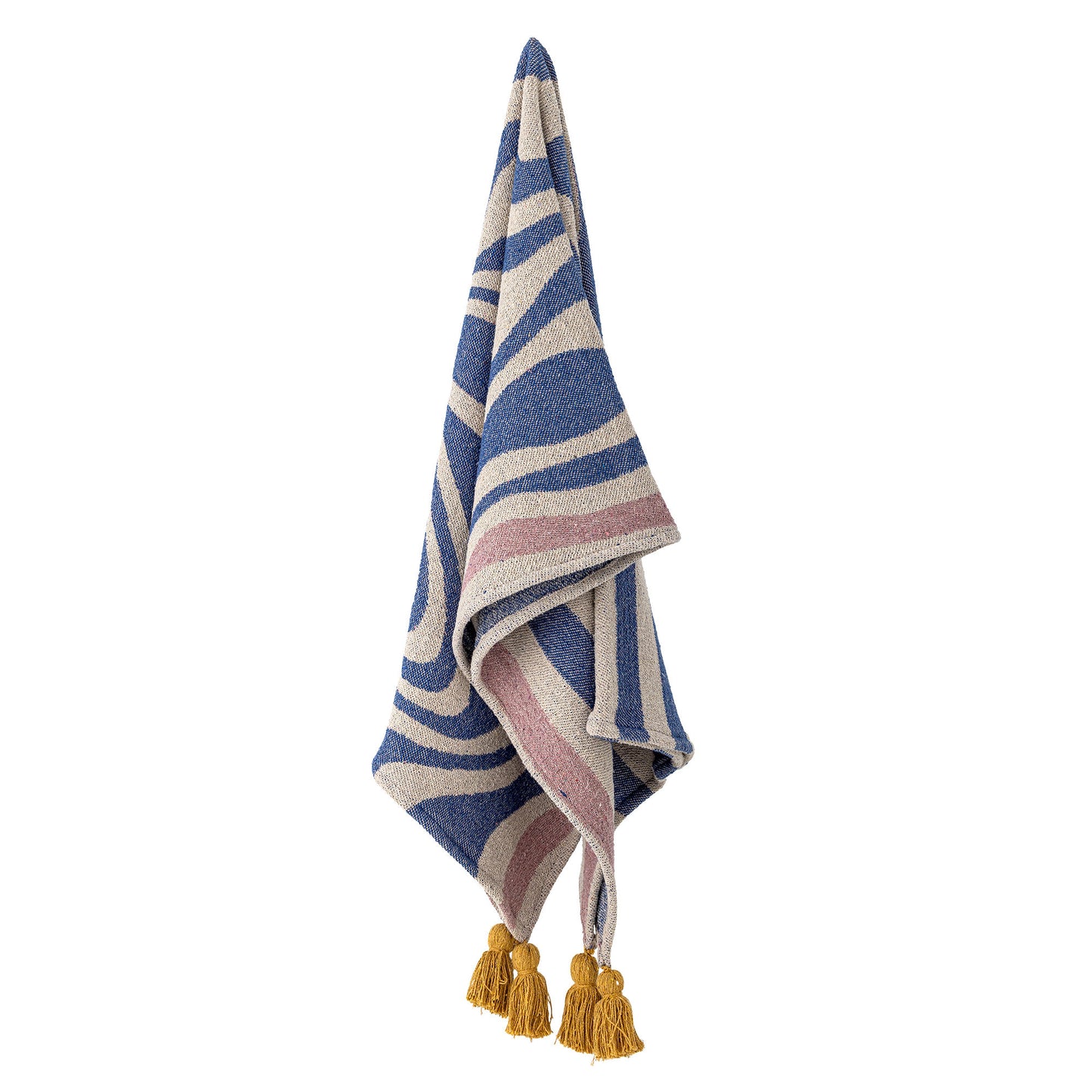 Bloomingville Arlie Decke, Blau, Recycelte Baumwolle
