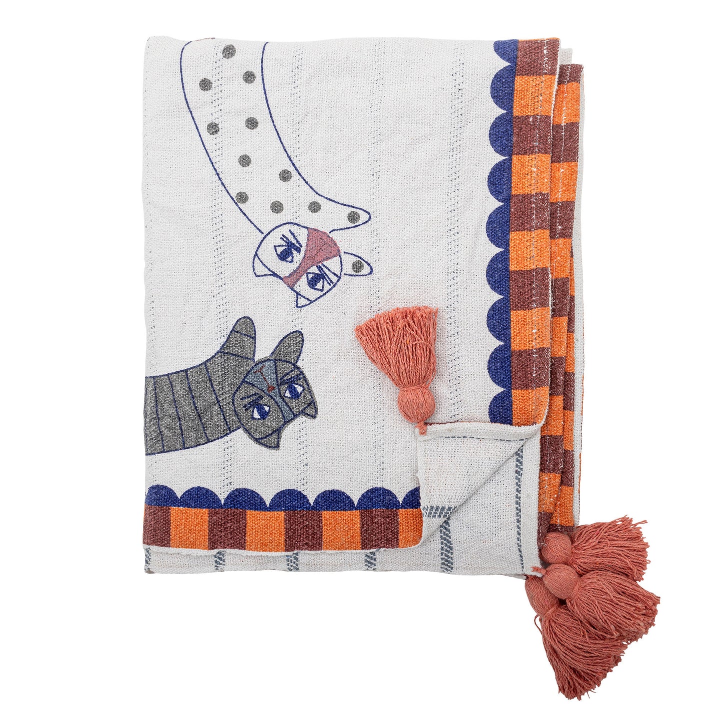 Bloomingville Missy Decke, Bunt, Recycelte Baumwolle