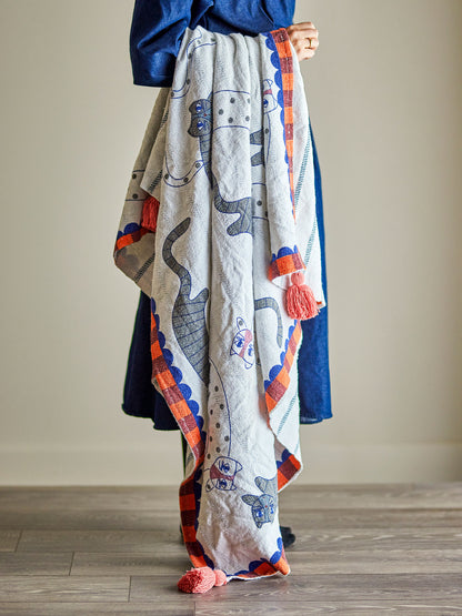 Bloomingville Missy Decke, Bunt, Recycelte Baumwolle