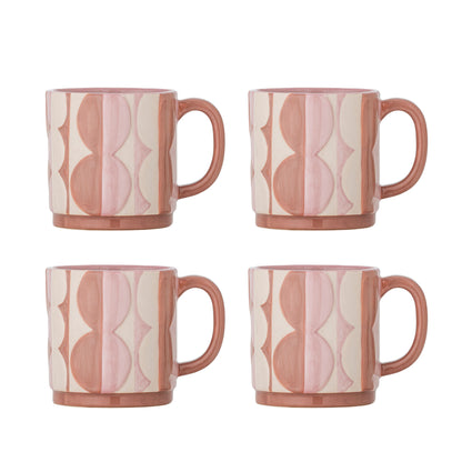 Bloomingville Saul Becher, Rose, Steingut
