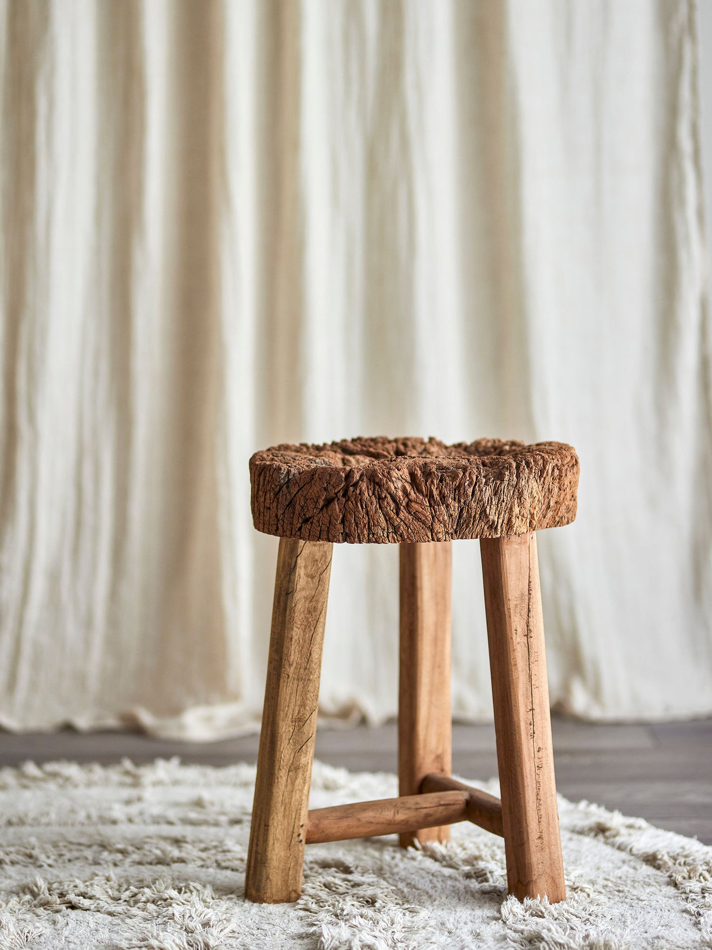 Bloomingville Delray Hocker, Natur, Recyceltes Holz