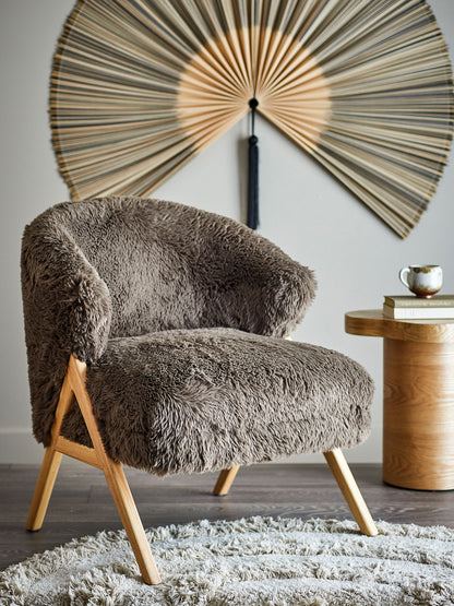 Bloomingville Camino Loungesessel, Braun, FSC®100%, Gummibaumholz