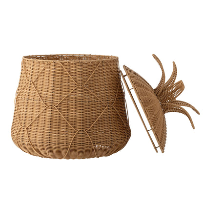 Bloomingville Anann Korb mit Deckel, Natur, Polyrattan