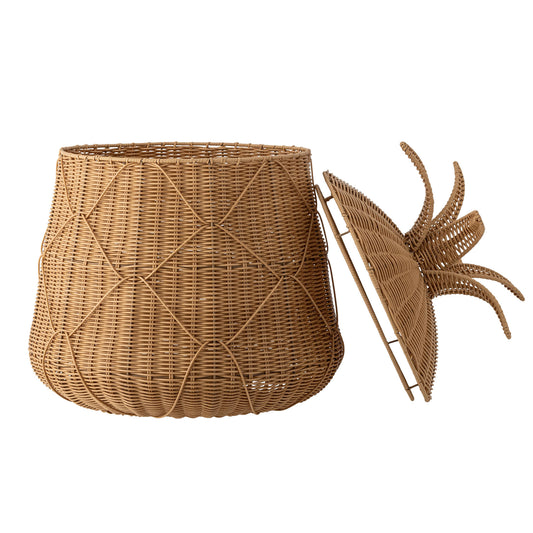 Bloomingville Anann Korb mit Deckel, Natur, Polyrattan