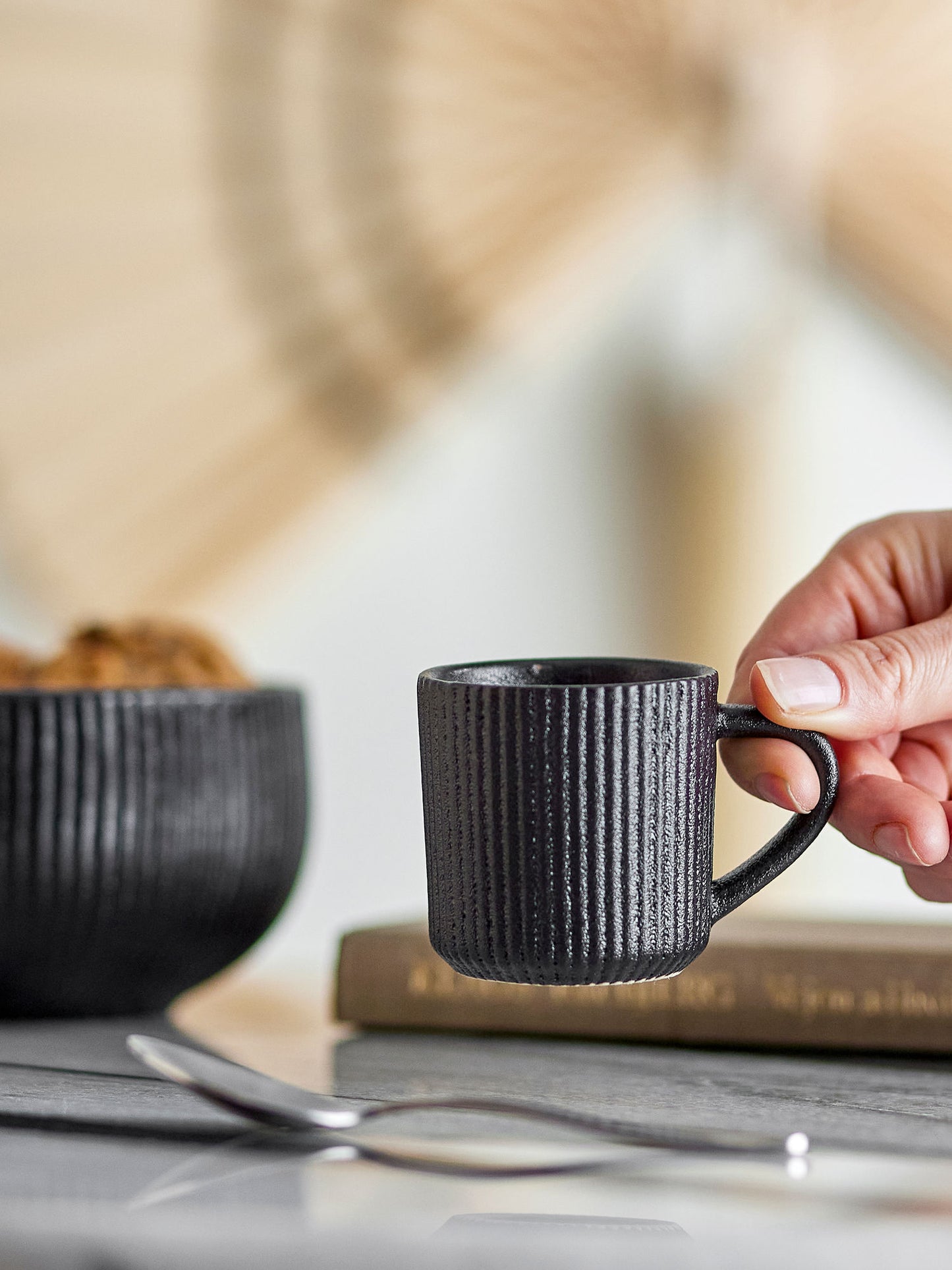 Bloomingville Neri Espressotasse, Schwarz, Steingut