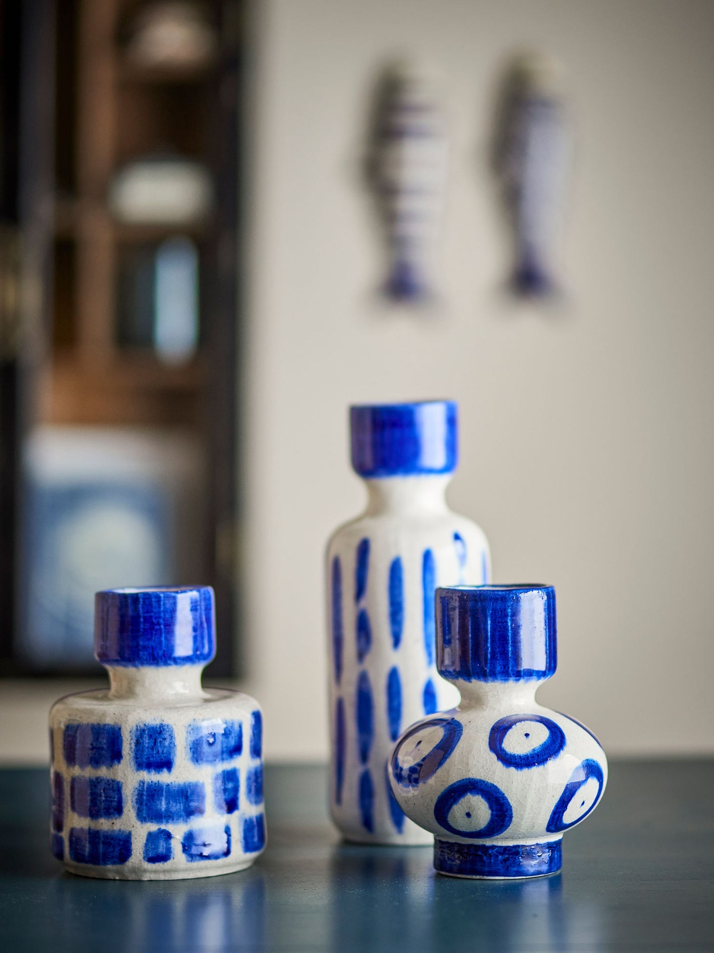 Creative Collection Romane Vase, Blau, Steingut