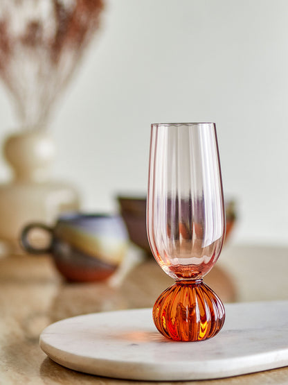 Bloomingville Taurin Champagnerglas, Rose, Glas