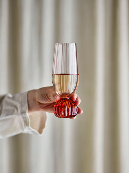 Bloomingville Taurin Champagnerglas, Rose, Glas