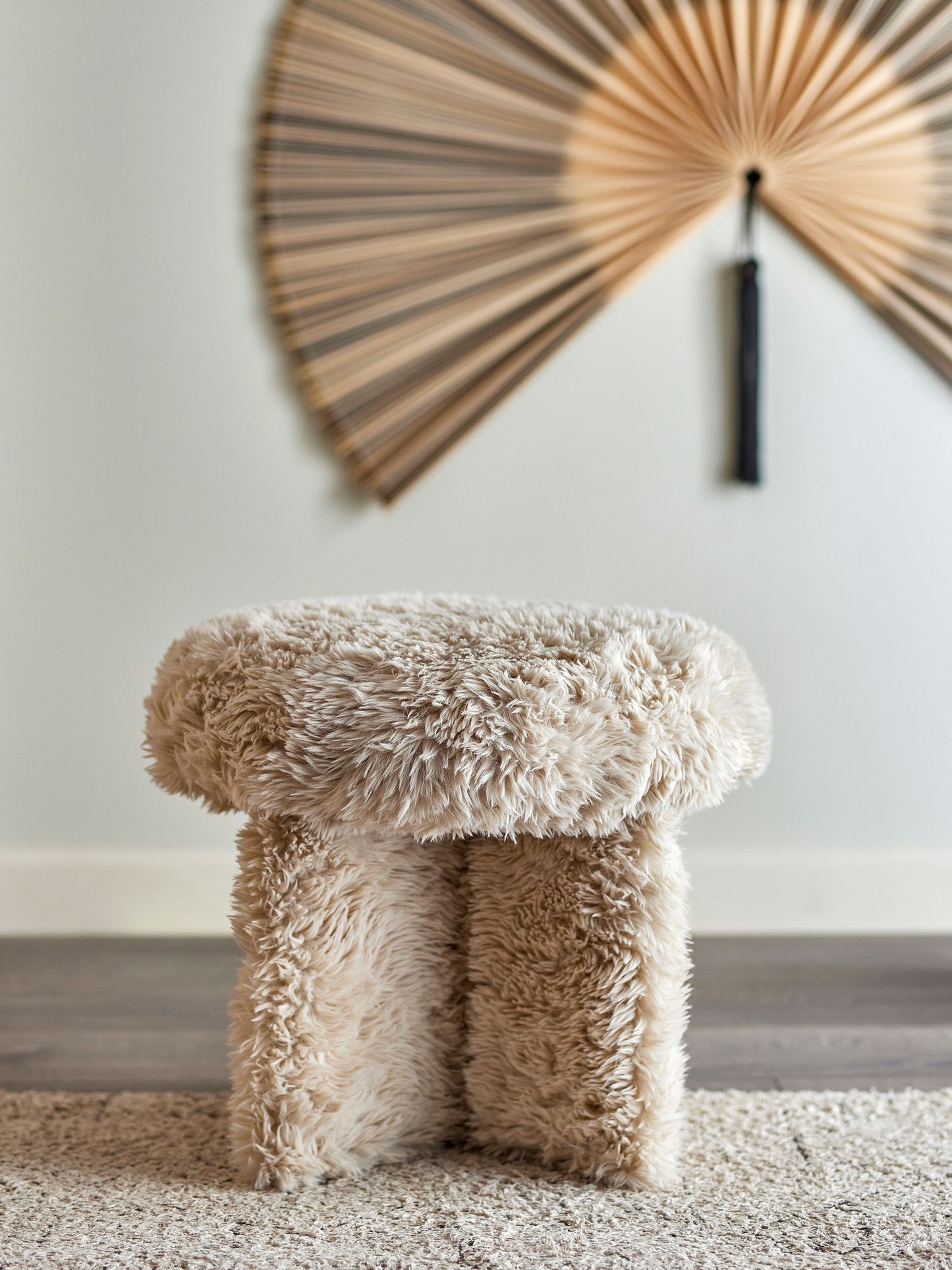Bloomingville Frikka Pouf, Natur, Polyester