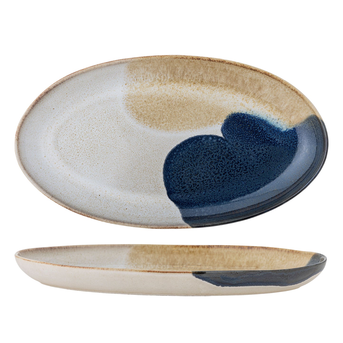 Bloomingville Jules Servierplatte, Blau, Steingut