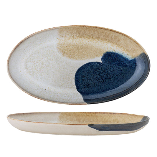 Bloomingville Jules Servierplatte, Blau, Steingut
