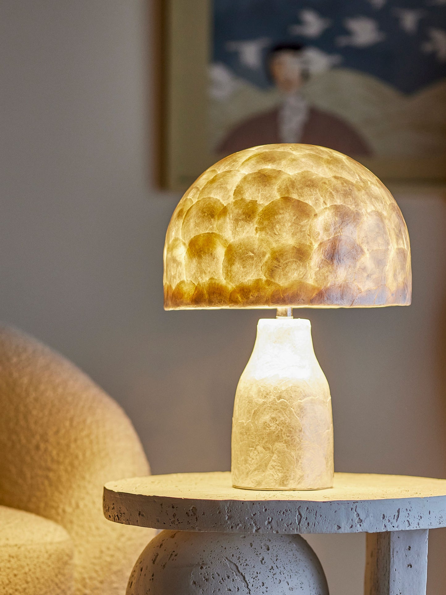 Bloomingville Adria Tischlampe, Natur, Mother of pearl